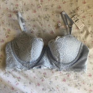 New Balconette Adjustable Light Blue Lace Bra